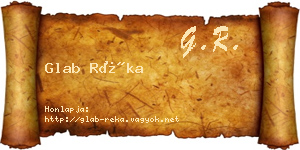 Glab Réka névjegykártya